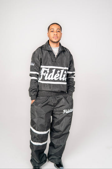Black Windbreaker Set